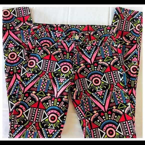 H&M Divided Women's colorful print jeans size 6 - Picture 2 of 6